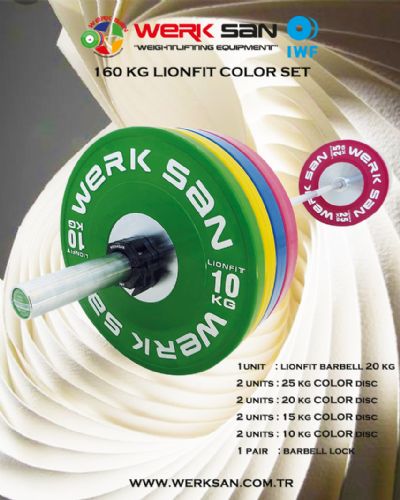160 KG LIONFIT RENKLİ ANTRENMAN SET