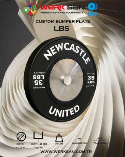 CUSTOM BUMPER PLATE 35  LBS DISC