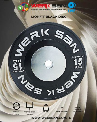 LIONFIT BLACK 15 KG DISC
